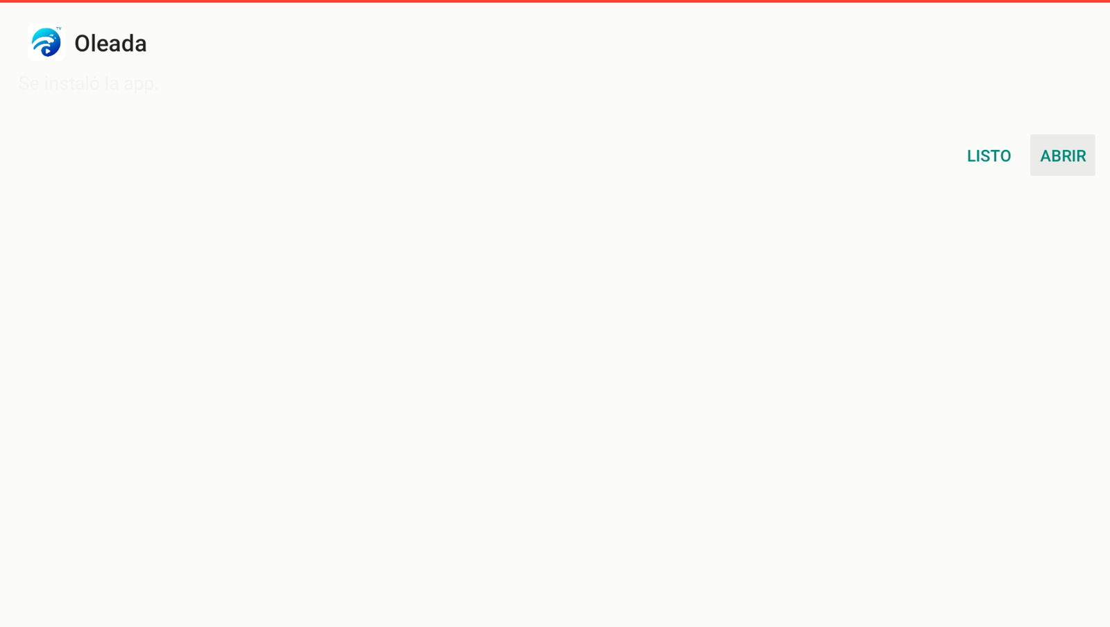 Confirmación de instalación Oleada
