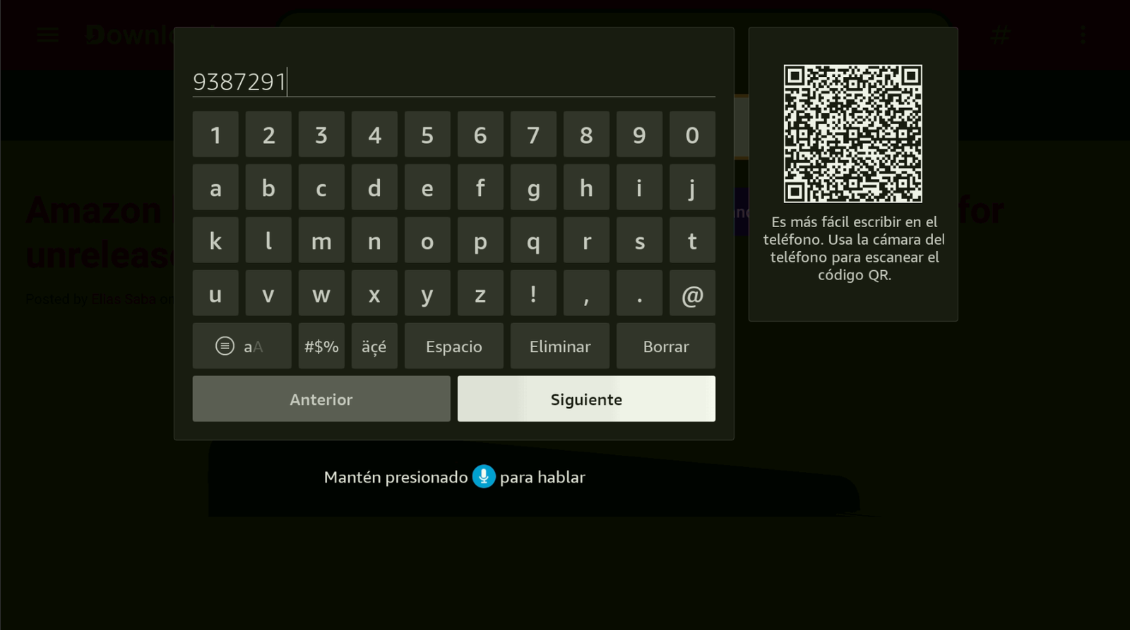 Código directo Oleada 9387291