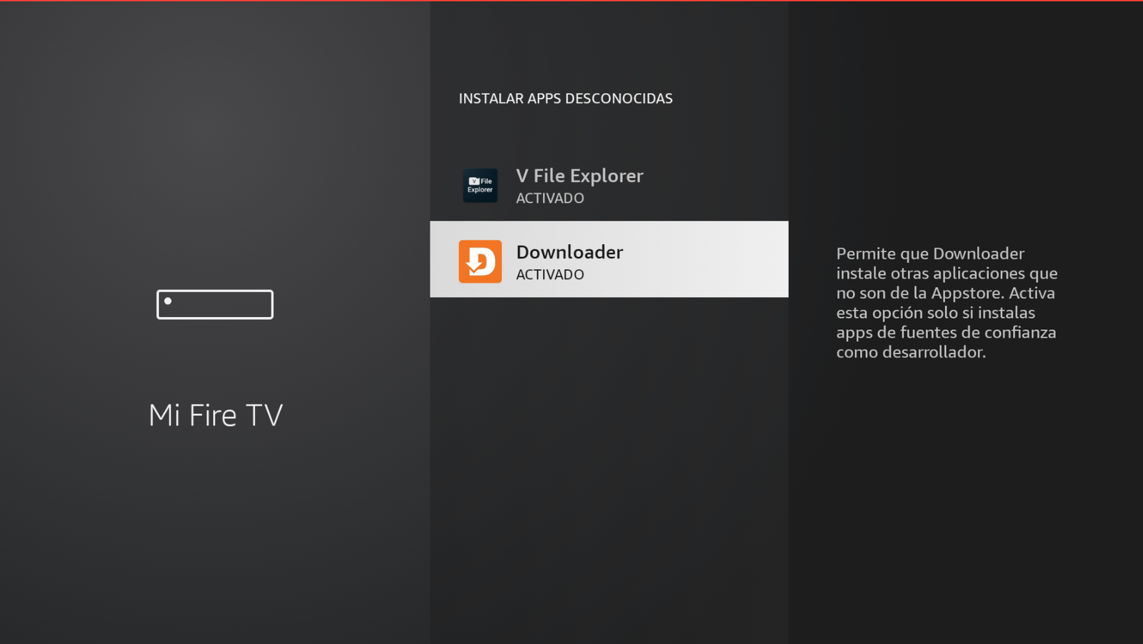 Activar Downloader